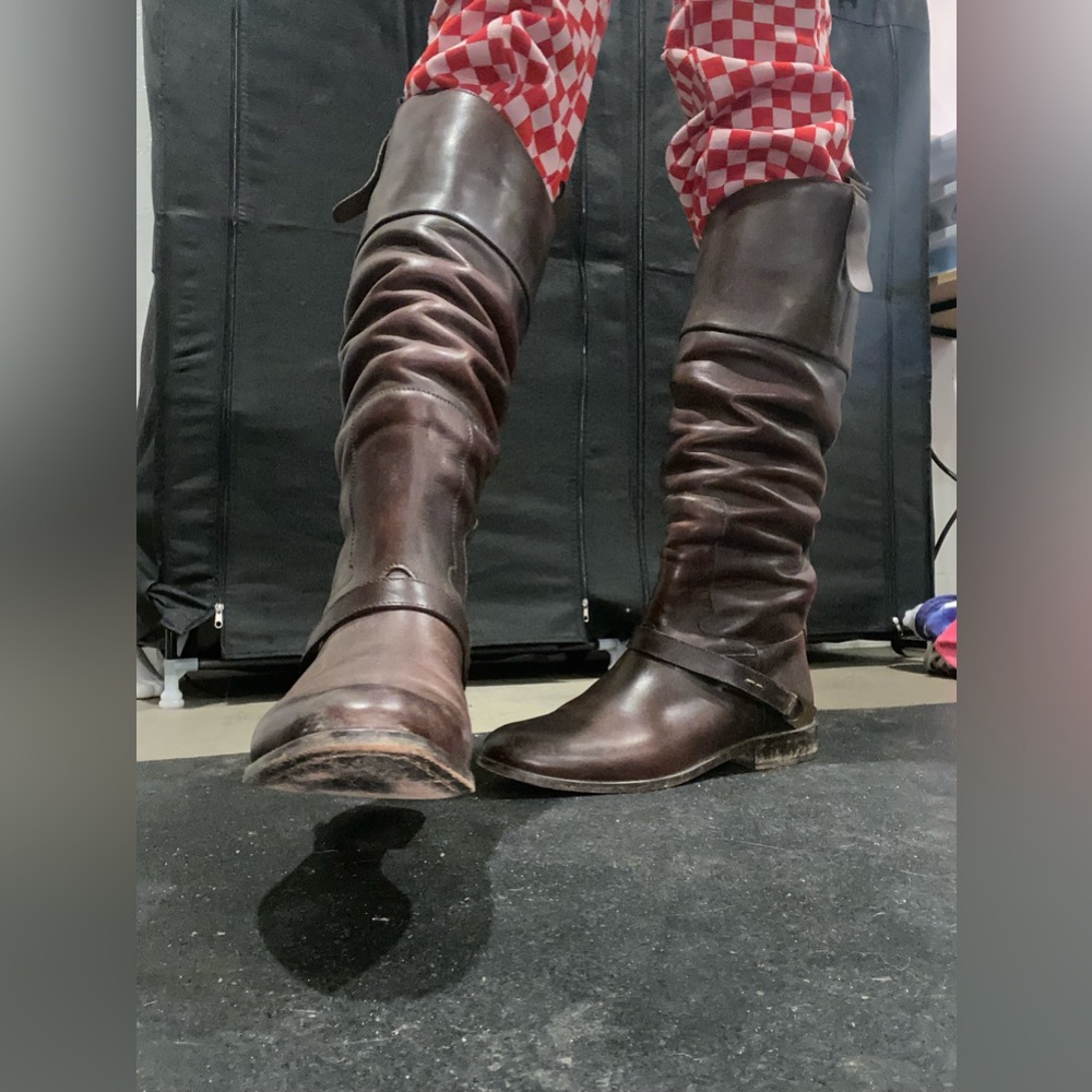 Golden goose distressed brown tall riding boots gently used